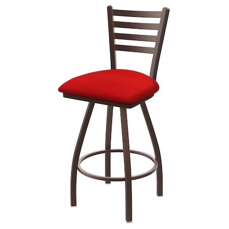 25 Swivel Counter Stool,Brnz Finish,Canter Red Seat